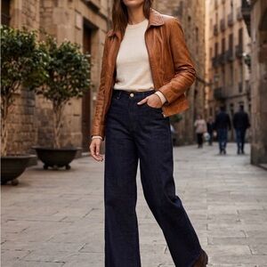 Banana Republic Dark Indigo Wide-Leg Jeans